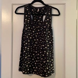 Joie size small black heart silk tank